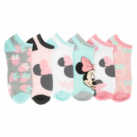 Minnie Mouse Pastel Icons Women's Ankle Socks 6-Pair Pack